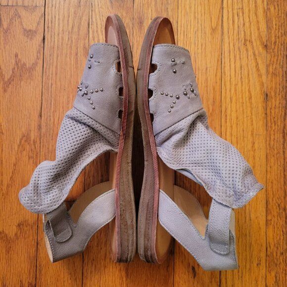 Miz‎ Mooz 41 Gray Leather Sandals Studded Detail 9.5 10 Open Toe 9.5 10 FIFI - Picture 5 of 7